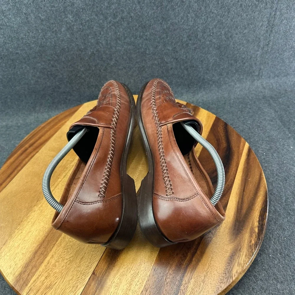 GH Bass & Co Mens 11.5 M Weejuns Larkin Woven Moc Toe Bellagio Loafers Brown